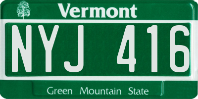 VT license plate NYJ416