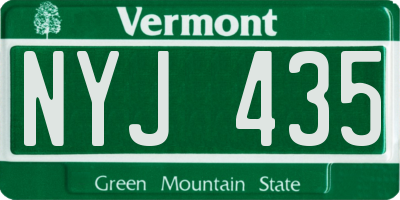 VT license plate NYJ435