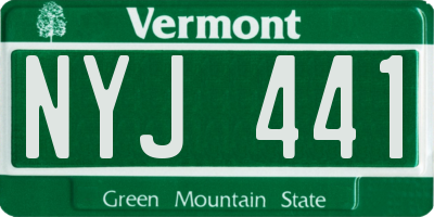 VT license plate NYJ441