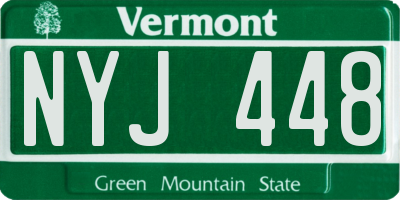 VT license plate NYJ448