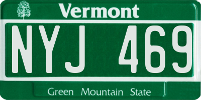 VT license plate NYJ469