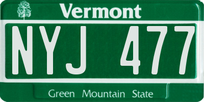 VT license plate NYJ477