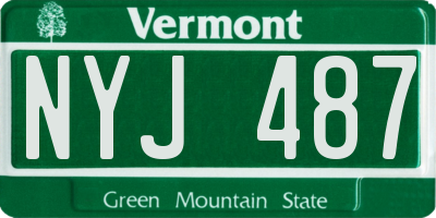 VT license plate NYJ487