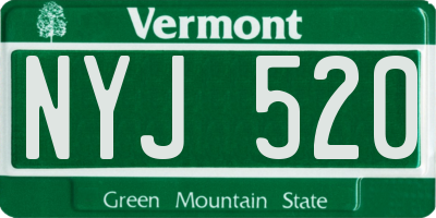 VT license plate NYJ520