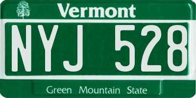 VT license plate NYJ528