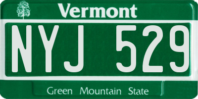 VT license plate NYJ529