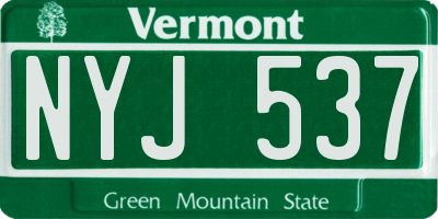 VT license plate NYJ537