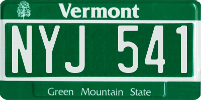 VT license plate NYJ541