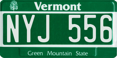 VT license plate NYJ556