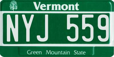 VT license plate NYJ559