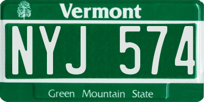 VT license plate NYJ574