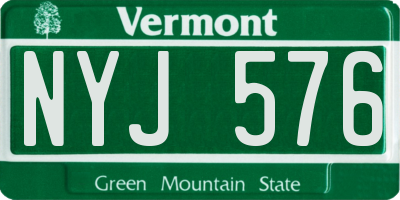 VT license plate NYJ576