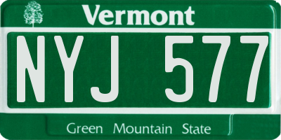 VT license plate NYJ577