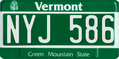 VT license plate NYJ586