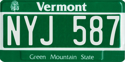 VT license plate NYJ587