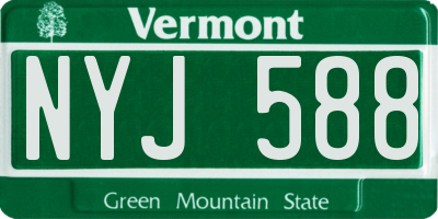 VT license plate NYJ588
