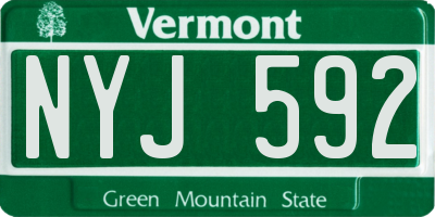 VT license plate NYJ592