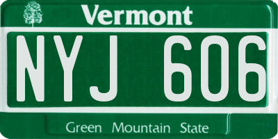 VT license plate NYJ606