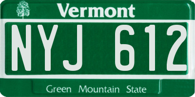 VT license plate NYJ612