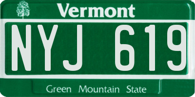 VT license plate NYJ619