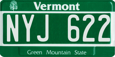 VT license plate NYJ622