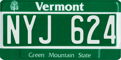 VT license plate NYJ624