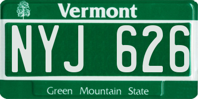 VT license plate NYJ626