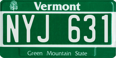 VT license plate NYJ631