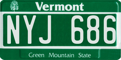 VT license plate NYJ686