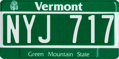 VT license plate NYJ717