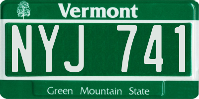 VT license plate NYJ741