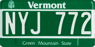 VT license plate NYJ772