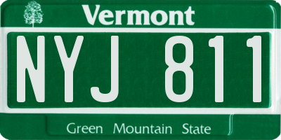 VT license plate NYJ811