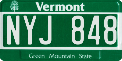 VT license plate NYJ848