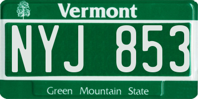 VT license plate NYJ853