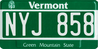 VT license plate NYJ858