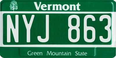 VT license plate NYJ863