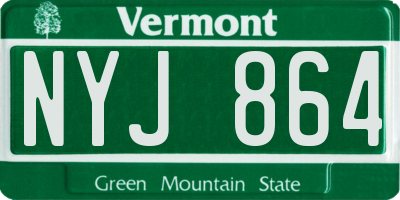 VT license plate NYJ864