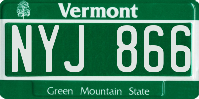 VT license plate NYJ866