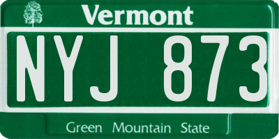 VT license plate NYJ873