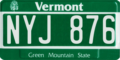 VT license plate NYJ876