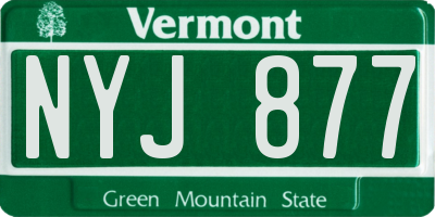 VT license plate NYJ877