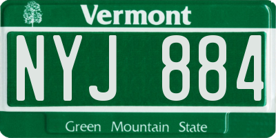 VT license plate NYJ884