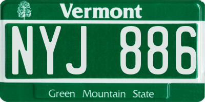 VT license plate NYJ886