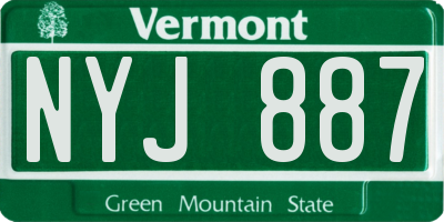 VT license plate NYJ887