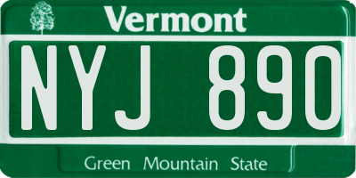 VT license plate NYJ890