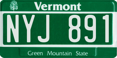 VT license plate NYJ891