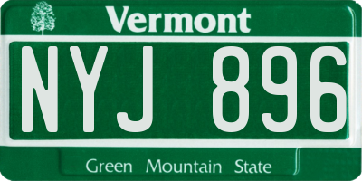VT license plate NYJ896