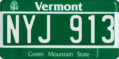 VT license plate NYJ913