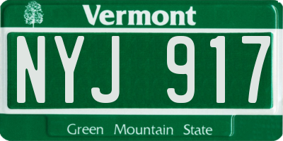 VT license plate NYJ917